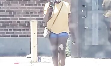 Dark-Hued 19-Year-Old With Lovely Rump In Cut-Offs
