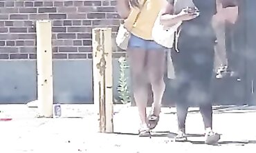 Dark-Hued 19-Year-Old With Lovely Rump In Cut-Offs