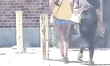 Dark-Hued 19-Year-Old With Lovely Rump In Cut-Offs