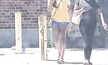 Dark-Hued 19-Year-Old With Lovely Rump In Cut-Offs