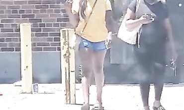 Dark-Hued 19-Year-Old With Lovely Rump In Cut-Offs