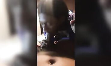 Stunning Ebony Domme Gives Deep Throat Blowjob