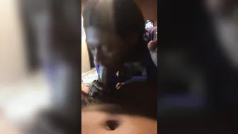 Stunning Ebony Domme Gives Deep Throat Blowjob
