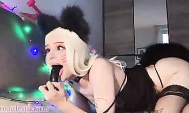 Neko Damsel Joy Gets DP While Daddy Works Next Door