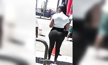 POV Ebony Thick Slut Gets Throated