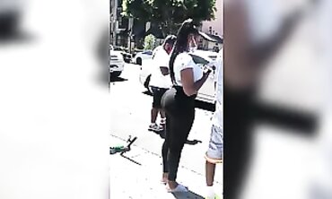 POV Ebony Thick Slut Gets Throated