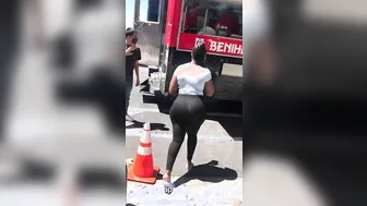 POV Ebony Thick Slut Gets Throated