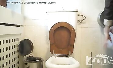 Cougar MILF Caught on Spy Cam in the Restroom