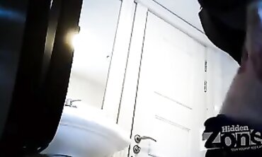 Cougar MILF Caught on Spy Cam in the Restroom
