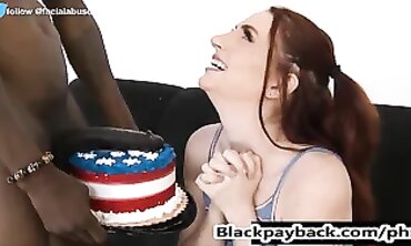 Milky Redhead Takes a Massive BBC for Her Birthday