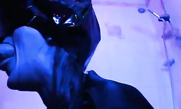 Eva Latex: Deepthroat Blowjob in Cat Mask