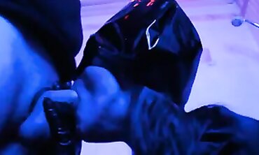 Eva Latex: Deepthroat Blowjob in Cat Mask