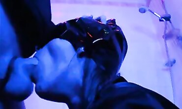 Eva Latex: Deepthroat Blowjob in Cat Mask