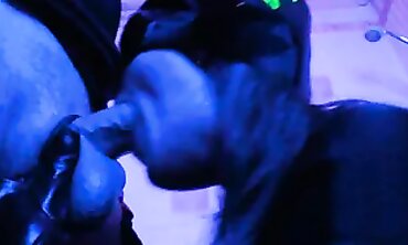 Eva Latex: Deepthroat Blowjob in Cat Mask