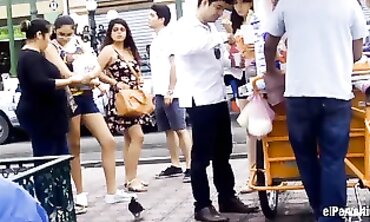Freestyle UpSkirting in Public - Spanish Girl with Big Butt