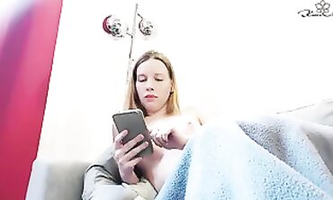 Blond Softcore Fap Cunt while Witnessing Pornography