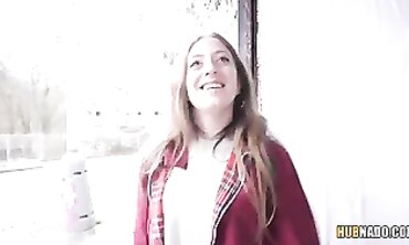 Redhead Stranger Gives Gullet Blowjob And Takes It On Cowgirl