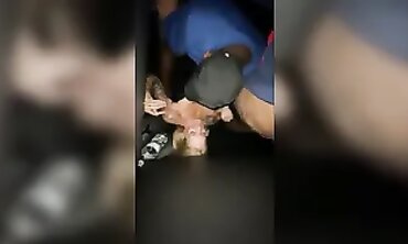 Blonde MILF Gangbang at Adult Theater