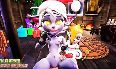 Jinx and Tristana's Damp Holiday Threesome