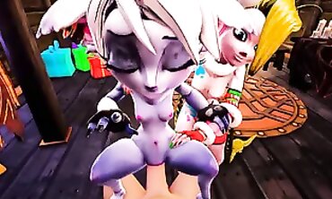 Jinx and Tristana's Damp Holiday Threesome