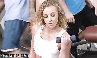 Angel Emily Takes Double Penetration Workout At The Gym