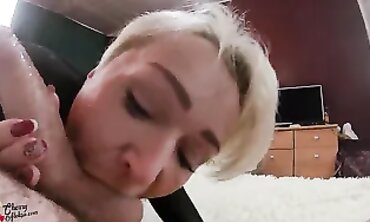 POV Macro Facial: Rough Blowjob Ends in a Face Full of Cum