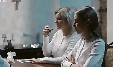Tiffany Tatum and Zazie Skymm Finger Bang and Munch in Nun Roleplay