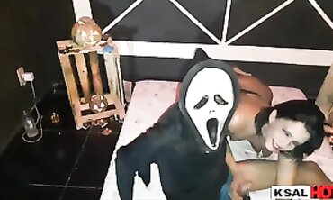 Amateur Halloween Group Sex and Anal Gangbang
