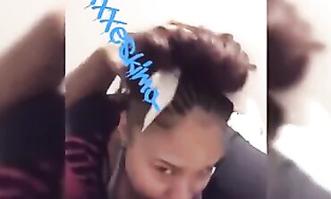 Ebony Girl Takes Phone Call While Deep Throating A Thick Cock