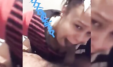 Ebony Girl Takes Phone Call While Deep Throating A Thick Cock