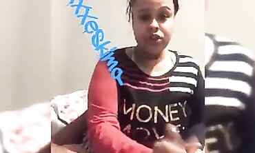 Ebony Girl Takes Phone Call While Deep Throating A Thick Cock