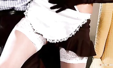 Brunette Maid Seduces Boss for Extra Cash