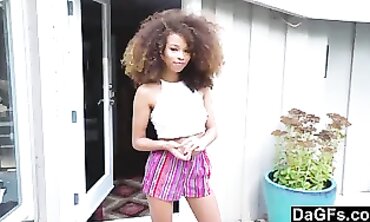 Petite Ebony Cecilia Lion Takes Stepdad's Big Dick