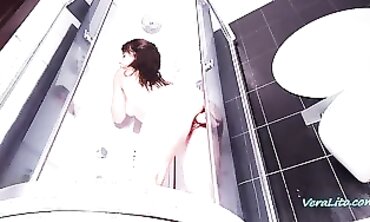 Hot Wife Masturbates In Shower With Vibrator And Dildos - Huge Orgasm