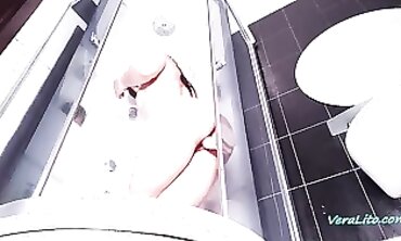 Hot Wife Masturbates In Shower With Vibrator And Dildos - Huge Orgasm