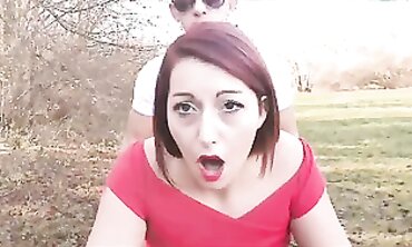 French MILF Gets Rough Public Outdoor Fucking