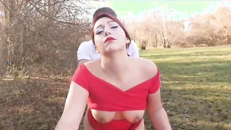 French MILF Gets Rough Public Outdoor Fucking
