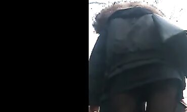 Candid Skinny Teen in Micro Skirt and Stockings Upskirt
