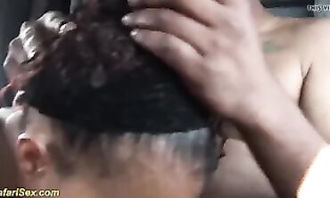 Black Stepsister's First Outdoor Backseat Fuck