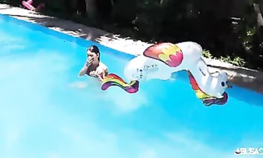 Candy and Joy Enjoy a Sexy Pool Session in Brazil