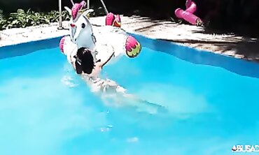 Candy and Joy Enjoy a Sexy Pool Session in Brazil