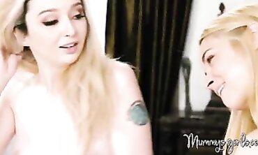 Barely Legal Blonde Seduced by Milf Lexi Lore in Lesbian Action