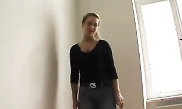 Platinum-Blonde Princess in Glasses Gets Handjob and Cumshot