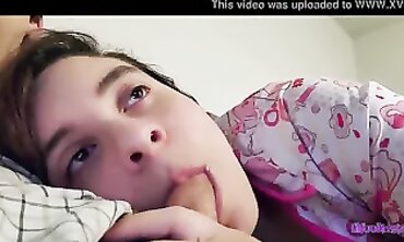 Watching Cartoons While Sucking His Tiny Cock