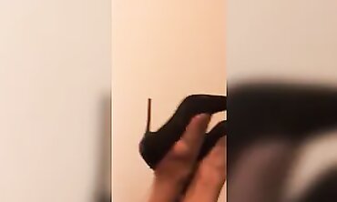 French Secretary Coworker Shows Off Her Stocked Legs and Feet
