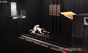 Queen Humps Gagged Petite Sub in Rough BDSM Prison Sex