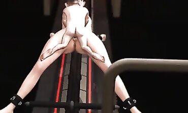 Queen Humps Gagged Petite Sub in Rough BDSM Prison Sex