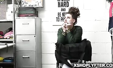 Shoplifting Brunette Gets Caught And Plowed By Clerk