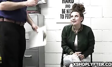 Shoplifting Brunette Gets Caught And Plowed By Clerk