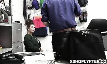 Shoplifting Brunette Gets Caught And Plowed By Clerk